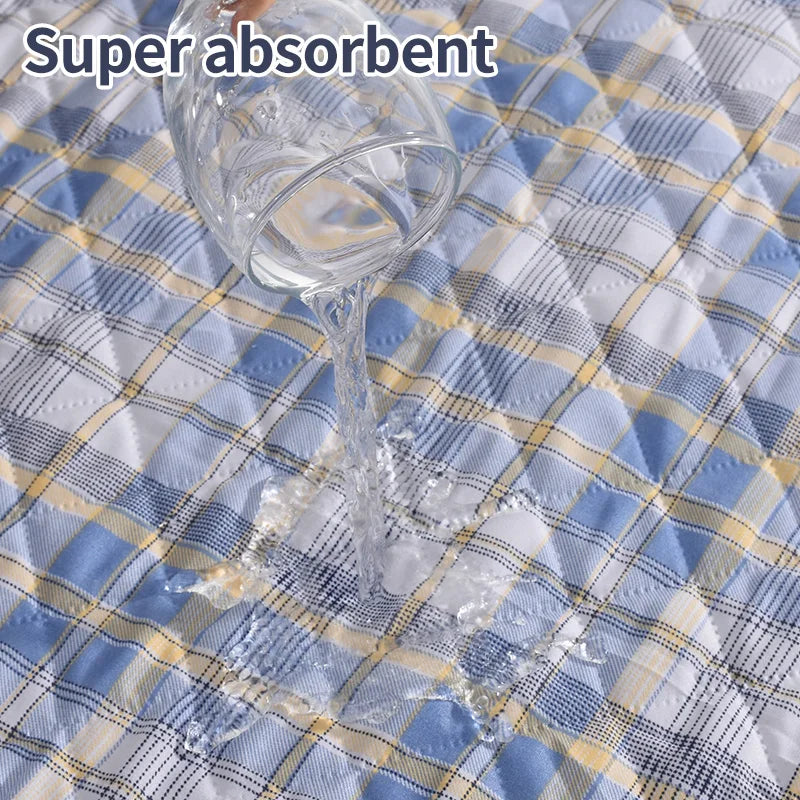 Washable Dog Pee Pad – Absorbent Reusable Plaid Pet Training Mat & Toilet Seat Cover (Home/Outdoor)