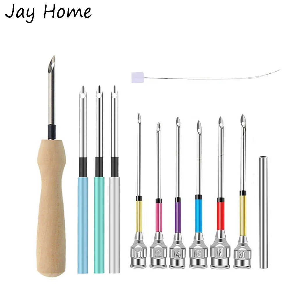 6 Pcs Punch Needle Beginner Kit – Adjustable Rug Punch Needles with Yarn for Cross Stitch and Embroidery Crafts