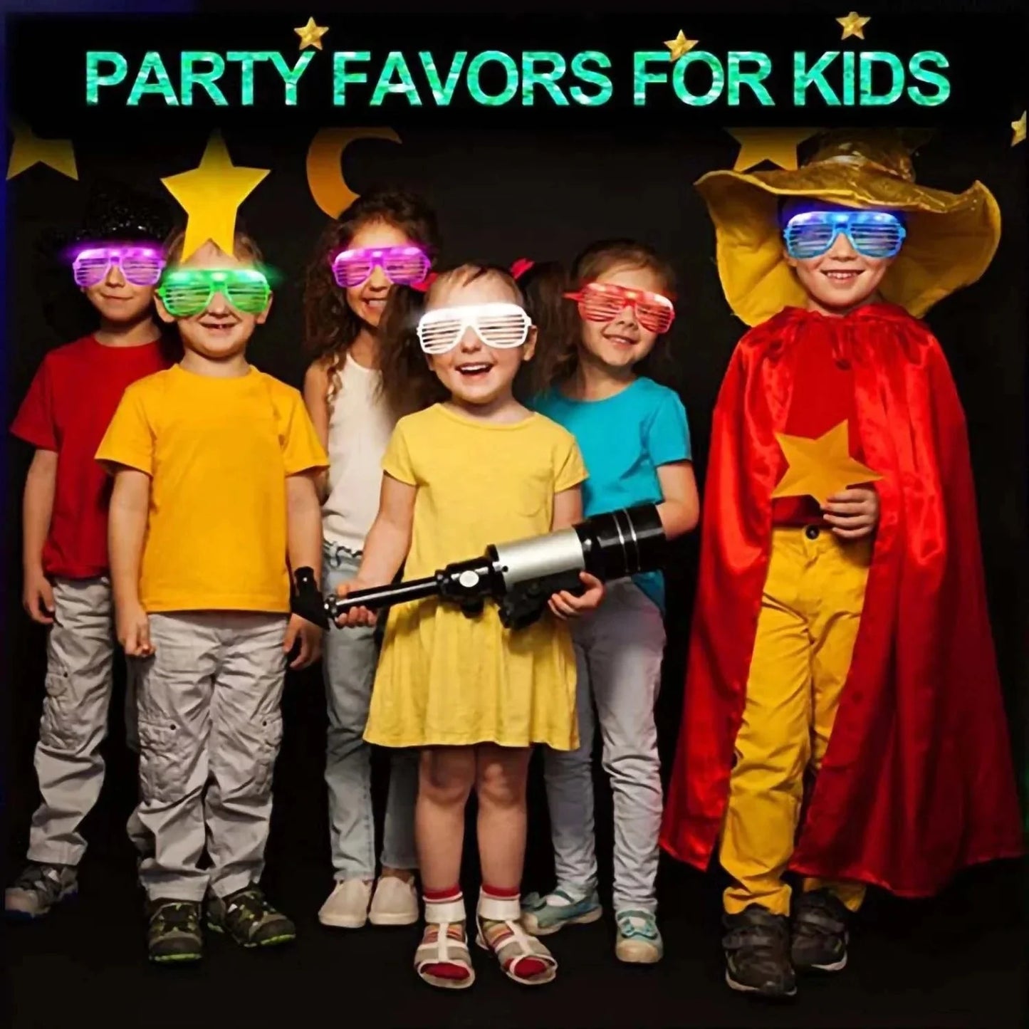 1-60PCS Neon Color Luminous LED Glasses – Eyeshade Lampshade Party Glasses for Christmas, Mardi Gras & Celebrations