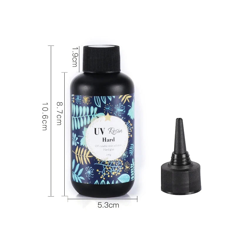 Hard UV Resin Glue - Crystal Clear Ultraviolet Curing Epoxy Resin for DIY Jewelry Making & Craft Projects