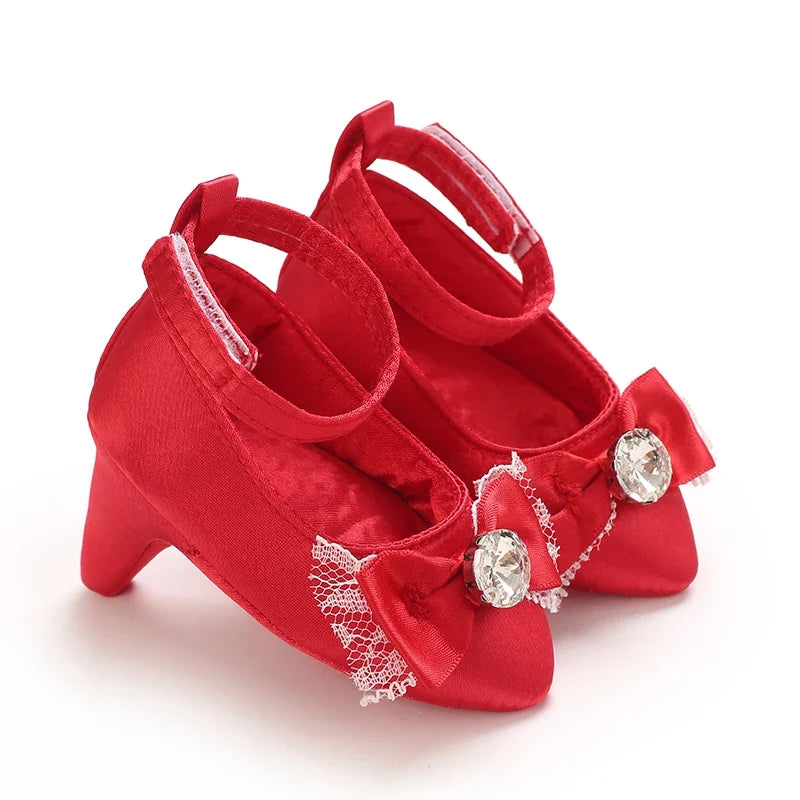 Infant Pre-Walker Princess Shoes - Baby Girls Bow Party Walking Footwear