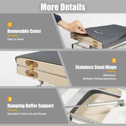 Foldable Cabinet-Mount Ironing Board | Sturdy Metal Frame 80x29.5cm Gray