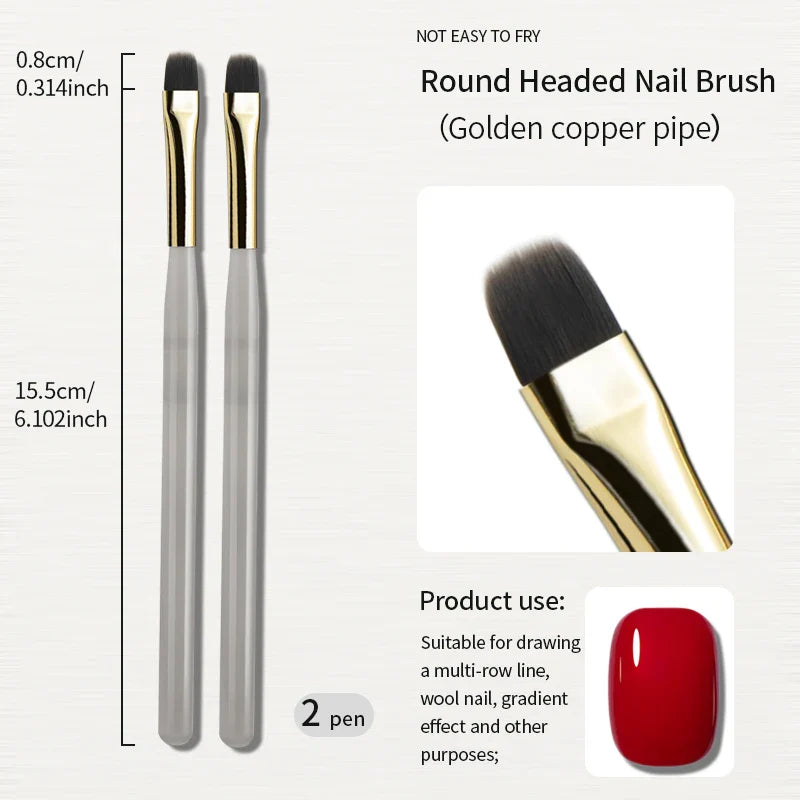 RSNAIL Nail Art Liner Brushes — 18mm Slender Long Line Painting Pen for French Stripe Nail Art, UV Gel DIY Manicure Tool