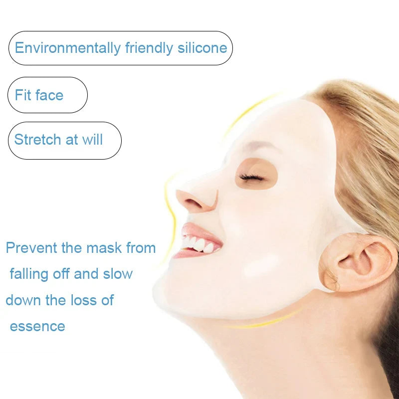 Reusable Silicone Mask Cover for Nourishing Skin - 3D Anti-Evaporation Face Sheet Mask Protective Case