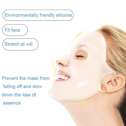 Reusable Silicone Mask Cover for Nourishing Skin - 3D Anti-Evaporation Face Sheet Mask Protective Case