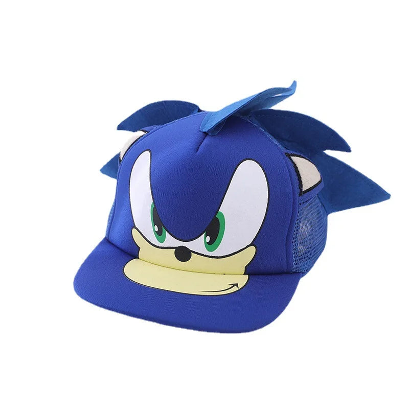 Children’s Sonic Baseball Cap — Cartoon Flat Brim Spring & Autumn Hat for Boys & Girls
