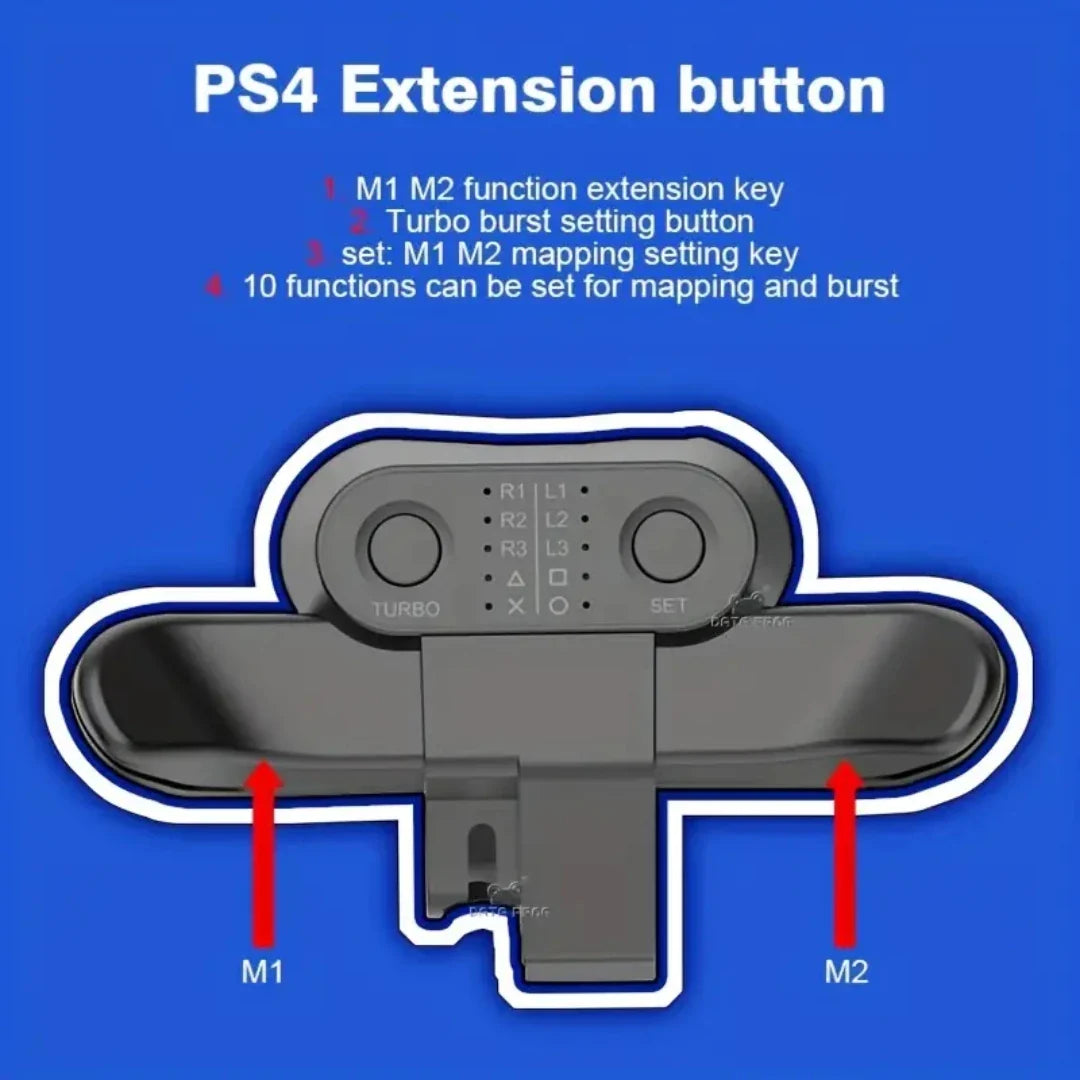 PS4 DualShock Gamepad Rear Extension Key Adapter — Turbo Back Button Attachment for PS4 Controller Accessories