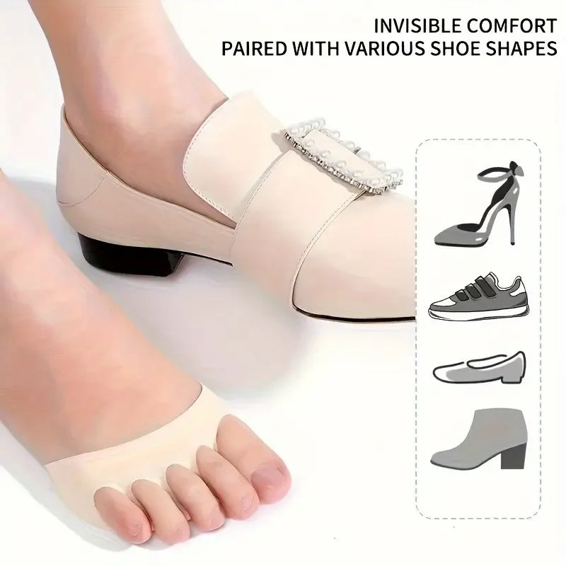 2-Pack Breathable Toe & Forefoot Pads – Reusable Foam Cushions for Pain Relief, Anti-Slip Foot Protectors for Comfortable Walking