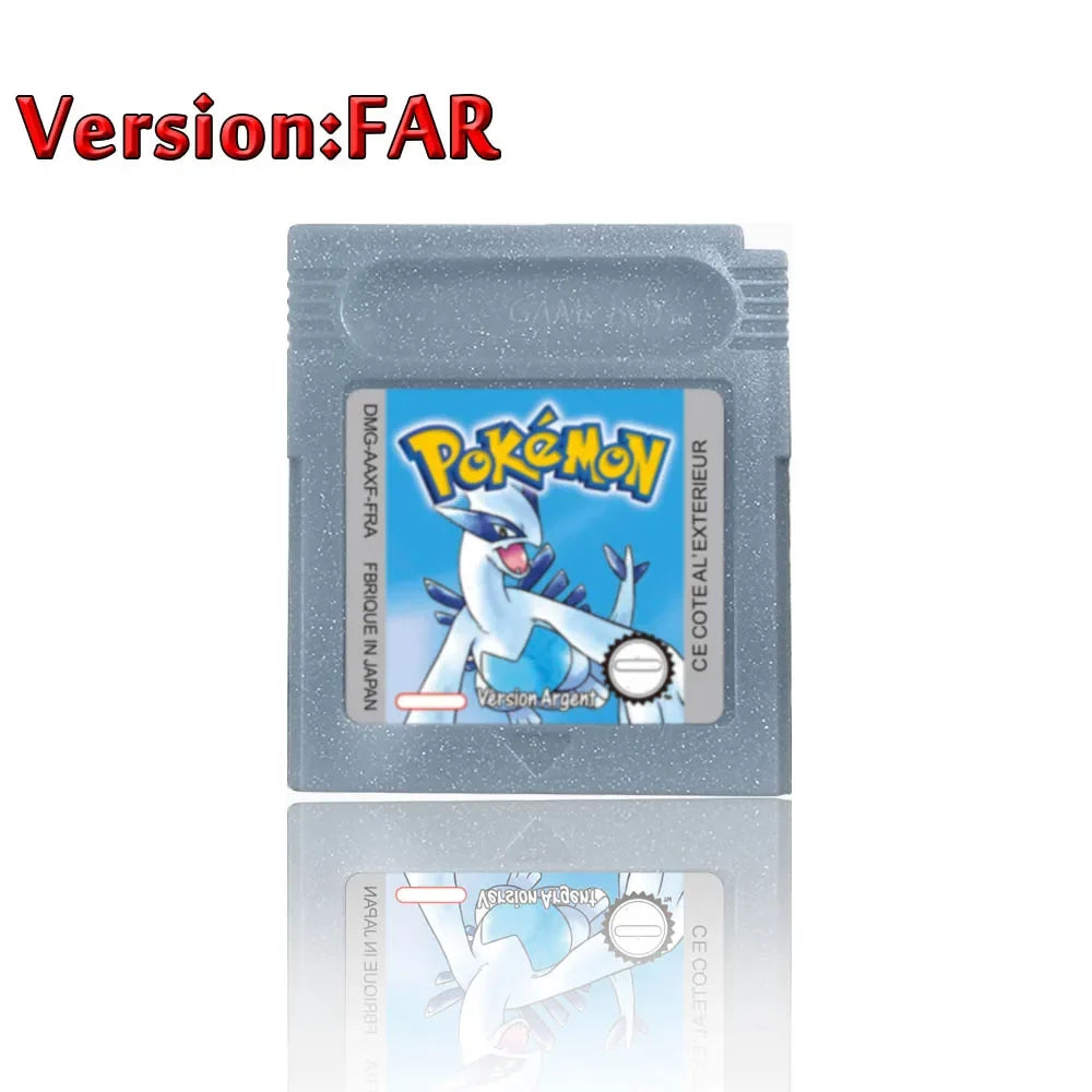 Pokemon GBC Game Cartridge - 16-Bit Video Game Card in Red, Blue, Crystal, Gold, Silver & Yellow Versions