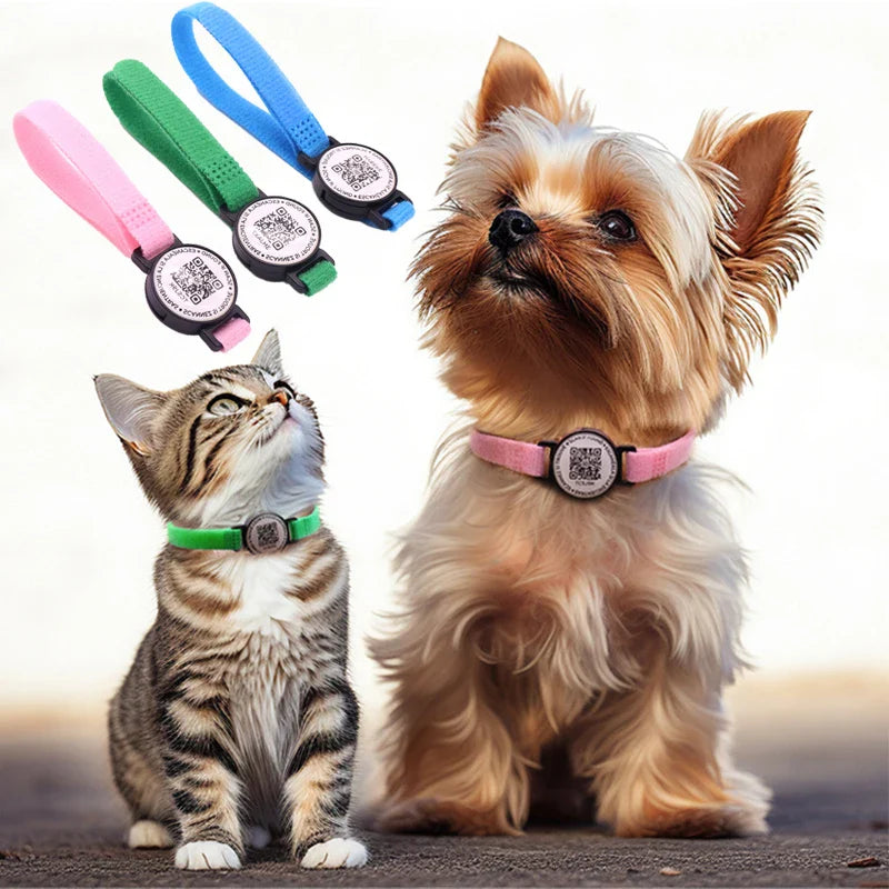 Personalized Cat & Small Dog Collar with QR ID Tag – Adjustable Breakaway Nylon Necklace for Kittens & Puppies Identity Safety Collar
