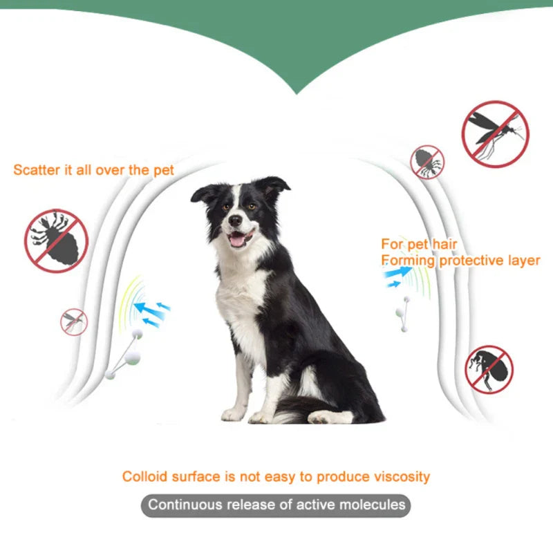 Dog & Cat Anti-Flea and Tick Collar – 8-Month Protection – Adjustable Pet Collar for Puppies, Cats, and Large Dogs