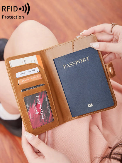 Minimalist RFID Passport Clip Multifunctional PU Leather Wallet – ID & Credit Card Holder Travel Accessory