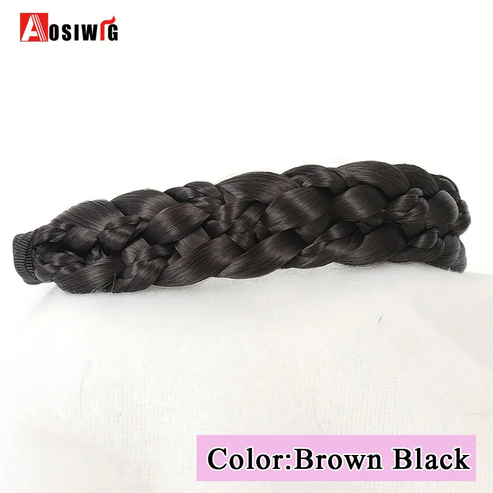 Synthetic Fishbone Braided Headband – Bohemian Plaited Hairpiece for Women Hairstyling