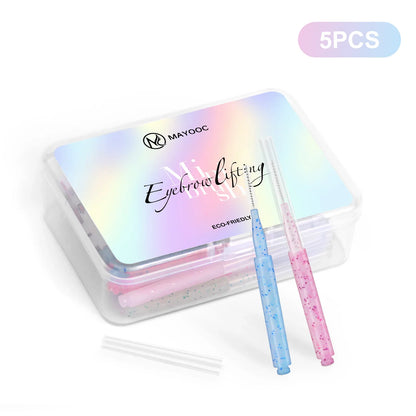 MAYOOC Mini Eyebrow Brush – Disposable Brow Lifting & Perm Brushes, Bendable Micro Eyelash Applicators Tools