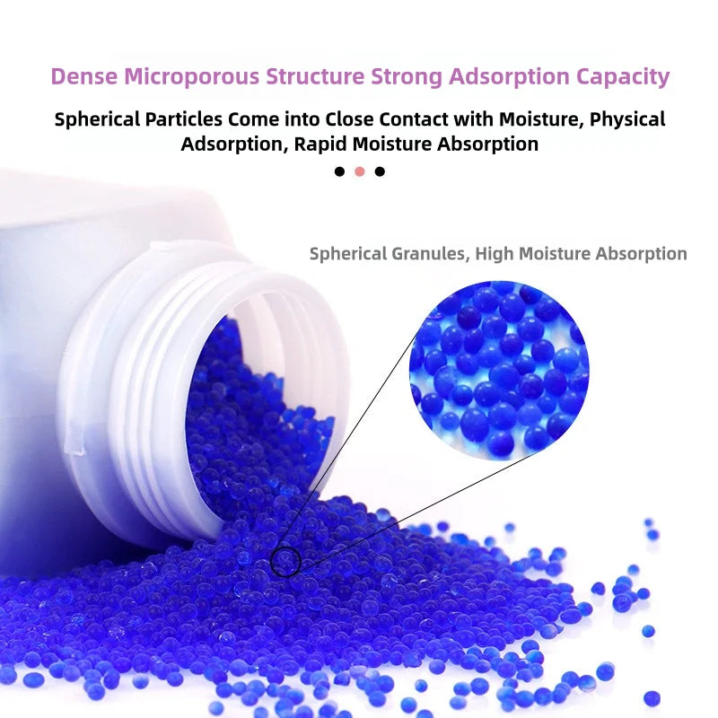Blue/Orange Waterproof Silica Gel Beads — 500g Reusable Moisture Absorber & Electronic Product Desiccant