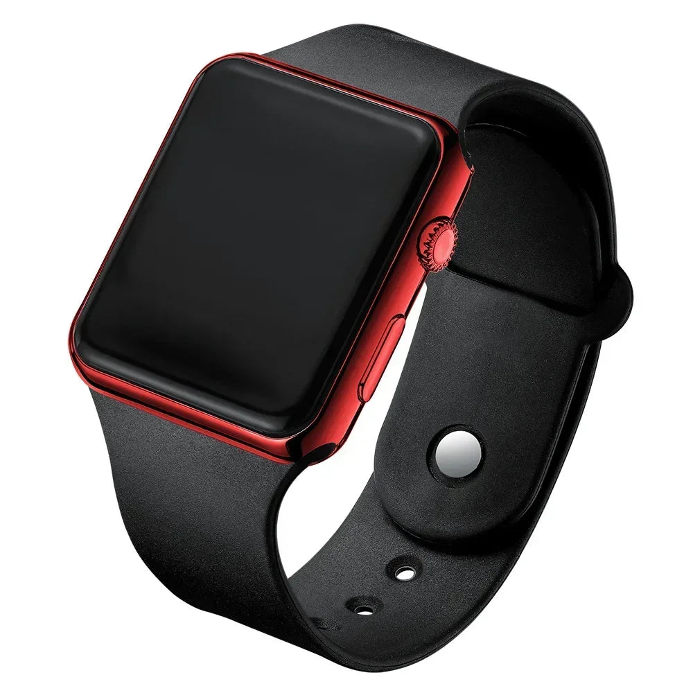 Digital LED Sport Watch – Square Electronic Wristwatch for Men & Women, Casual Silicone Fashion Watch
