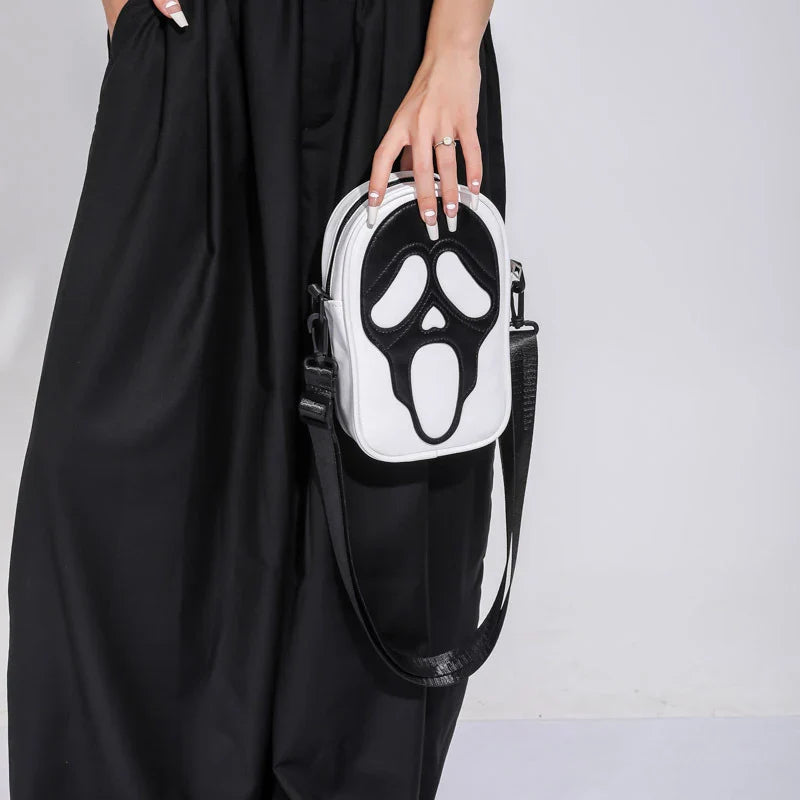 Halloween Ghost Crossbody Bag — Skull Shoulder Bag for Women & Girls, Y2K Punk Hiphop Skeleton Handbag