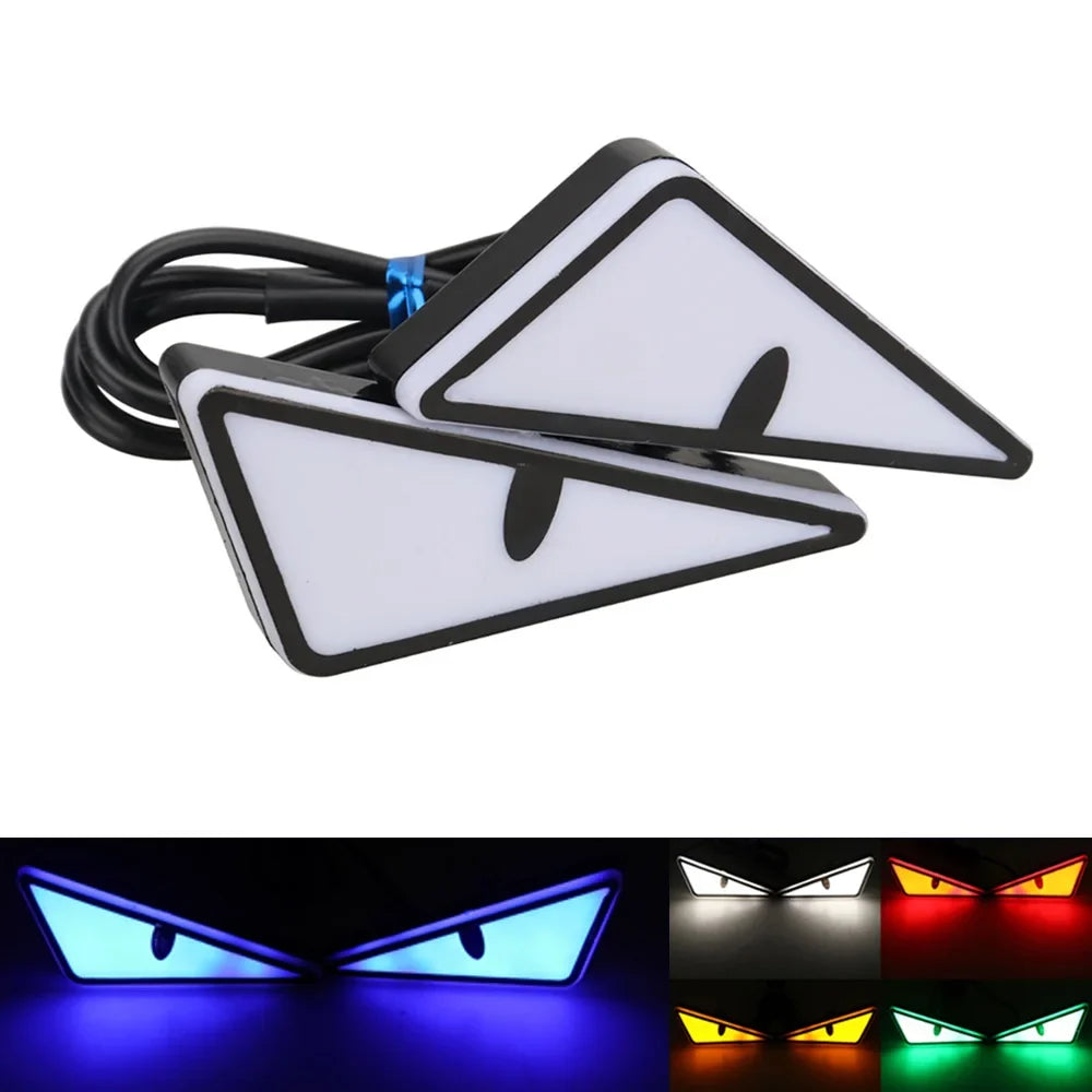 Universal Car LED Devil Eyes Lights - Demon Eye Headlight & Mini Turn Signal Tail Lamp for Cars and Motorcycles