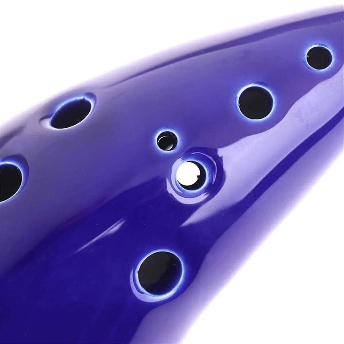 12 Tone Alto C Ocarina – Ceramic Musical Instrument with Songbook, Neck Cord & Carry Bag, Blue