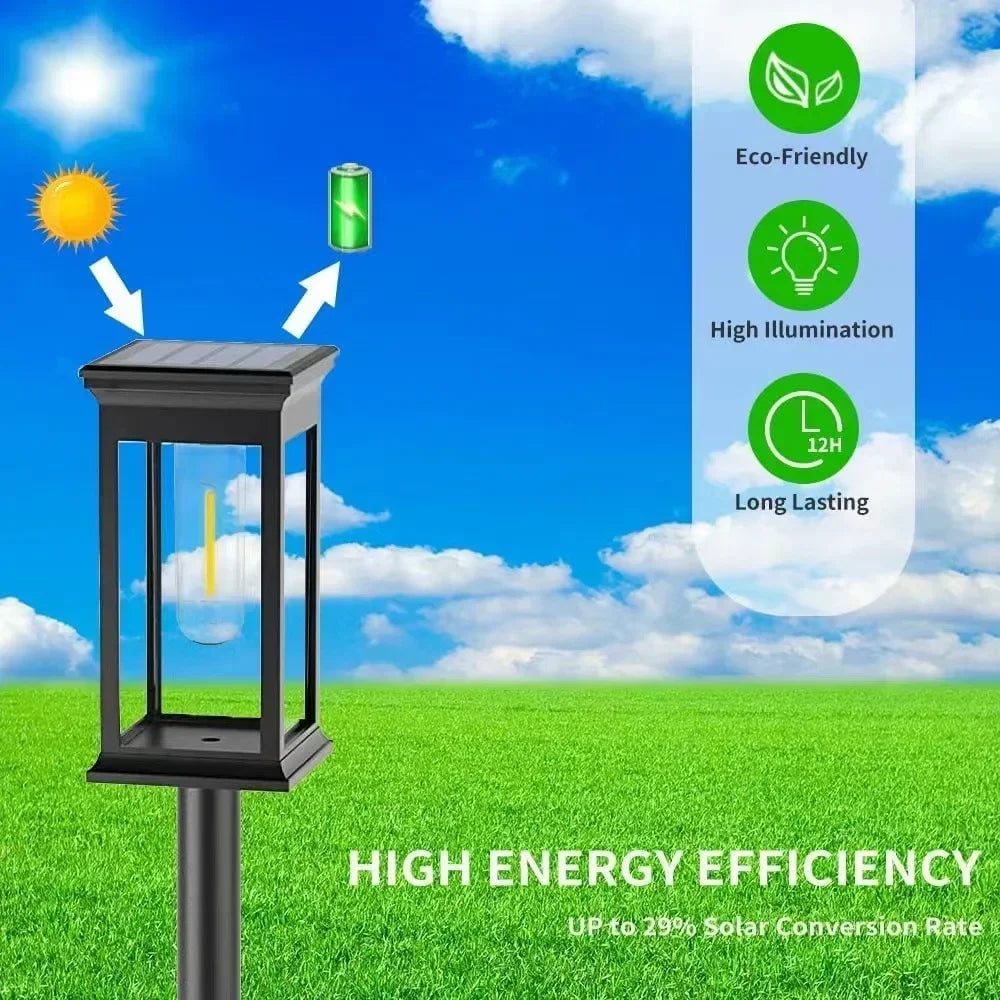 Waterproof LED Solar Garden Lights – Automatic Outdoor Pathway & Driveway Lighting with Dusk-to-Dawn Sensor