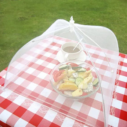 Pop 'n Protect: Foldable Mesh Food Cover for Bug-Free Dining!