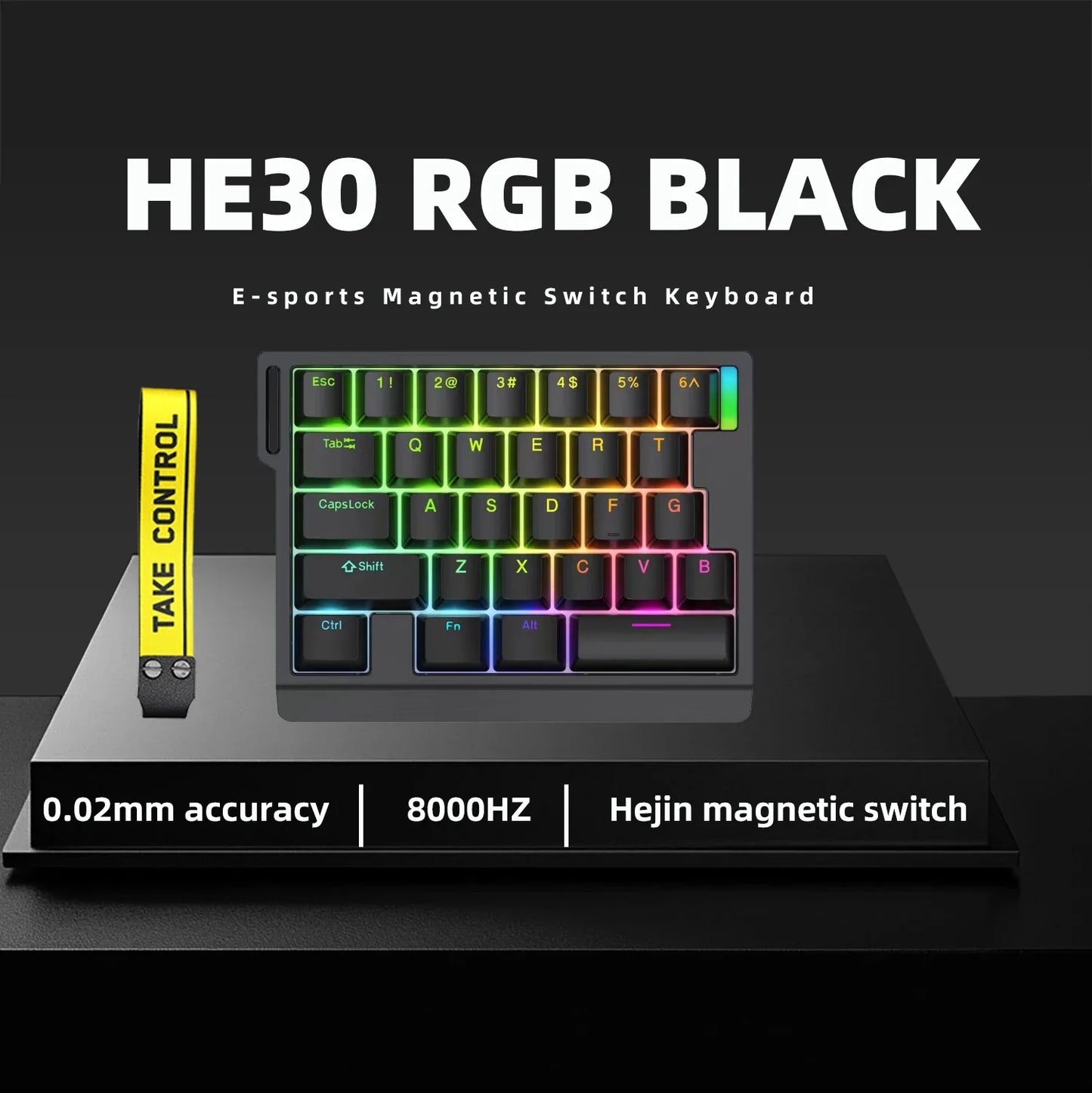 HE30 One-Handed Mechanical Gaming Keyboard – 29 Keys with Magnetic Switch, Smart Speed & Quick Trigger for E-Sports