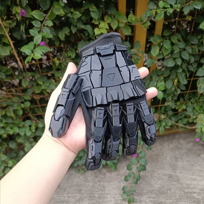 3D Printed Gothic Mechanical Gloves - Handmade Punk Techwear Hand Armor for Cosplay & Costume