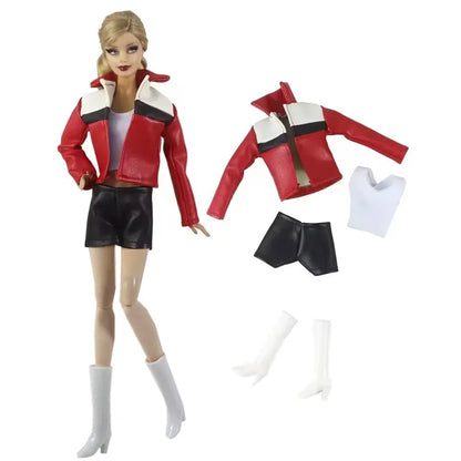 Handmade BABI CLOTHES Leather Overcoat – 11.5 Inch 30cm Doll BJD Outfit Accessories Gift