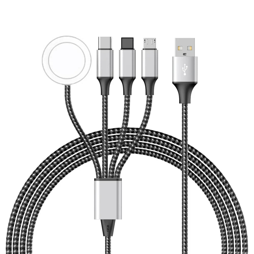 4-in-2 Multi Watch Charging Cable – Fast USB Type-C Charger for iWatch, iPhone, AirPods & iPad Accessories