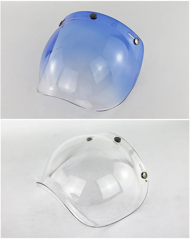 Motorcycle Helmet Bubble Visor – Anti-Fog UV Protection HD Lens for Retro Open Face Helmets