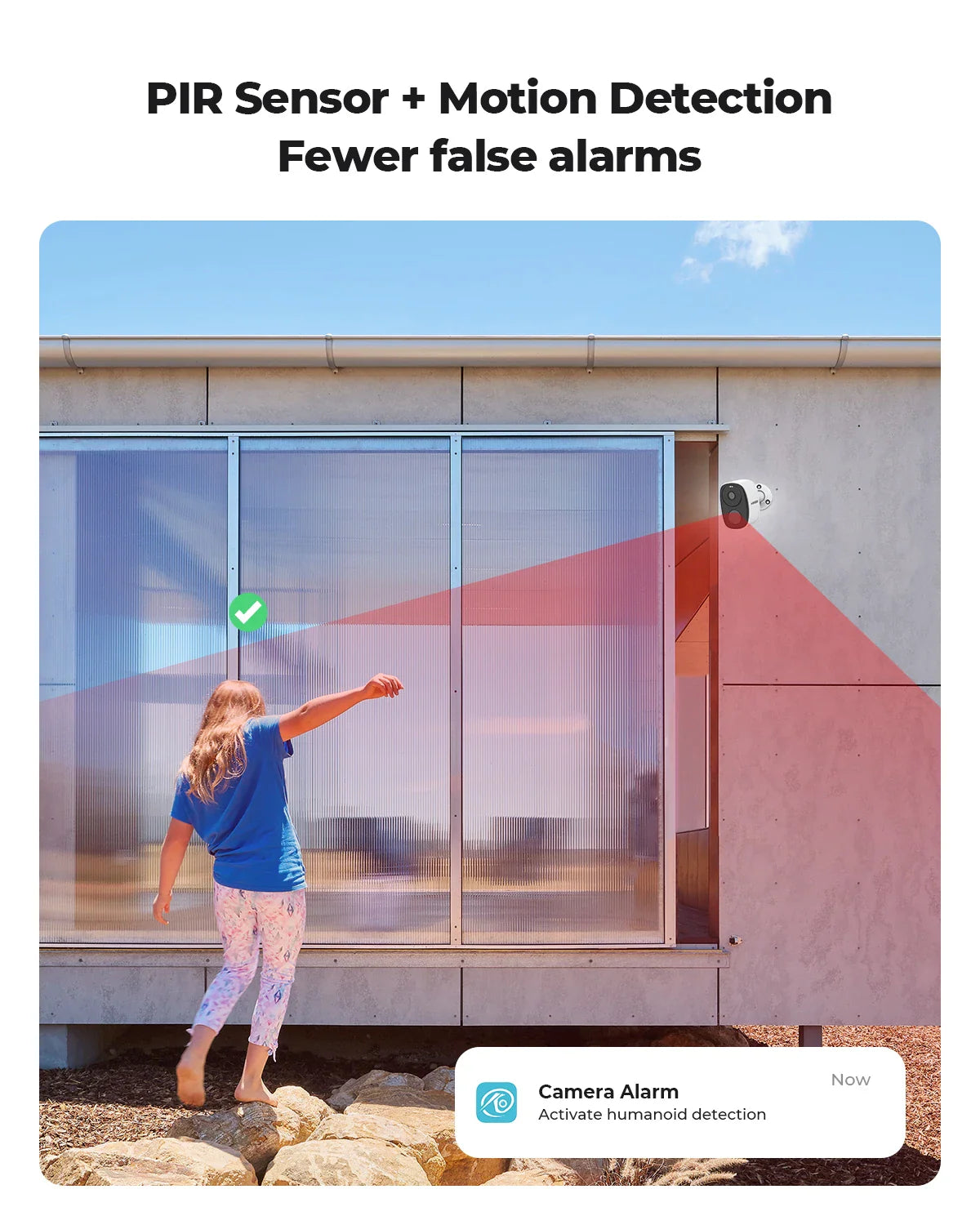 H.VIEW PIR Battery-Powered Wireless Outdoor Camera – 2K 3MP WiFi Security with Spotlight, Siren, 2-Way Audio & Waterproof