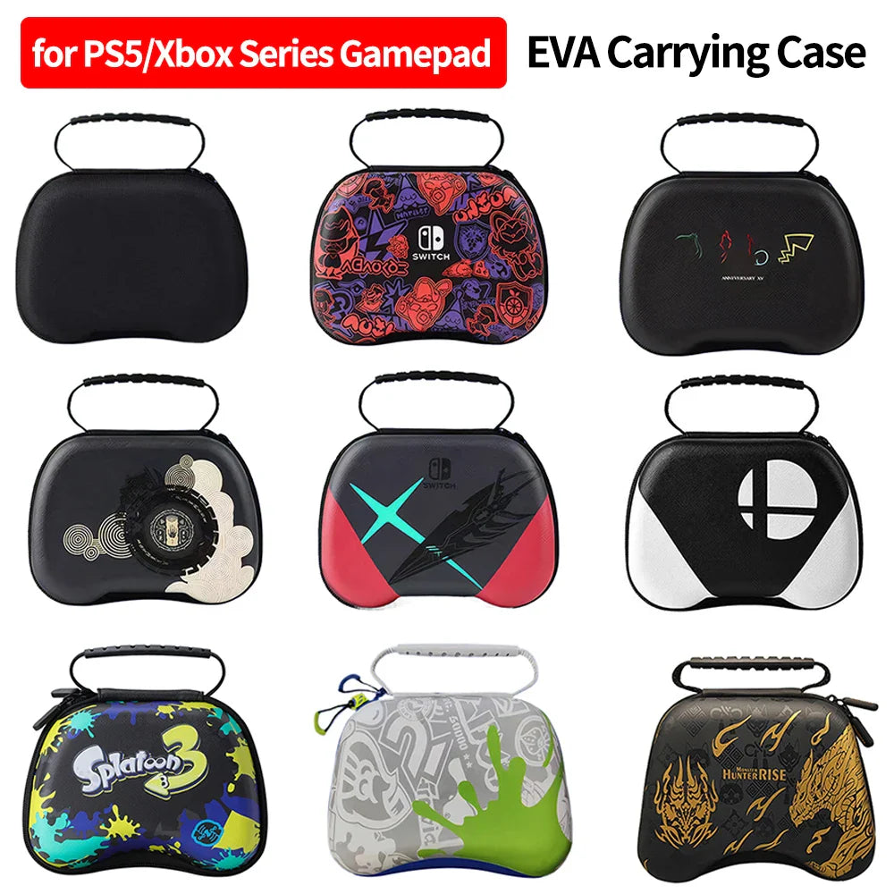 Carrying Case for Xbox ONE S/X - EVA Portable Storage Bag with Handle, Shockproof Protective Case for PS5/PS4/PS3 & NS Switch Pro