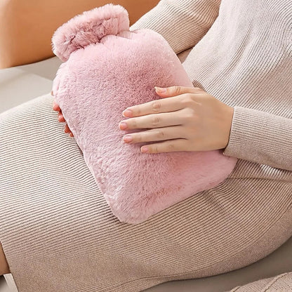 2000ml Winter Plush PVC Hot Water Bag – Explosion-Proof, Heat-Resistant Hand & Waist Warmer for Home and Bedding Gifts