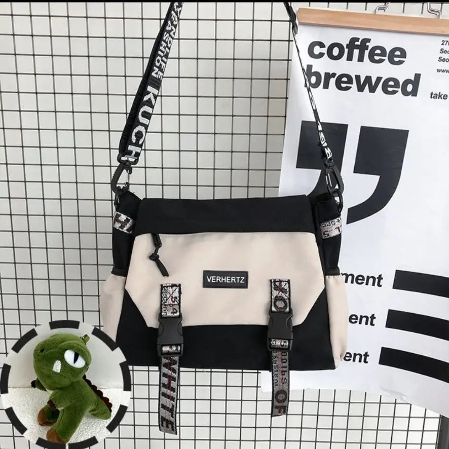 Men’s Large Capacity Messenger Bag – Fashion Canvas Nylon Crossbody Shoulder Bag for Casual & Student Use