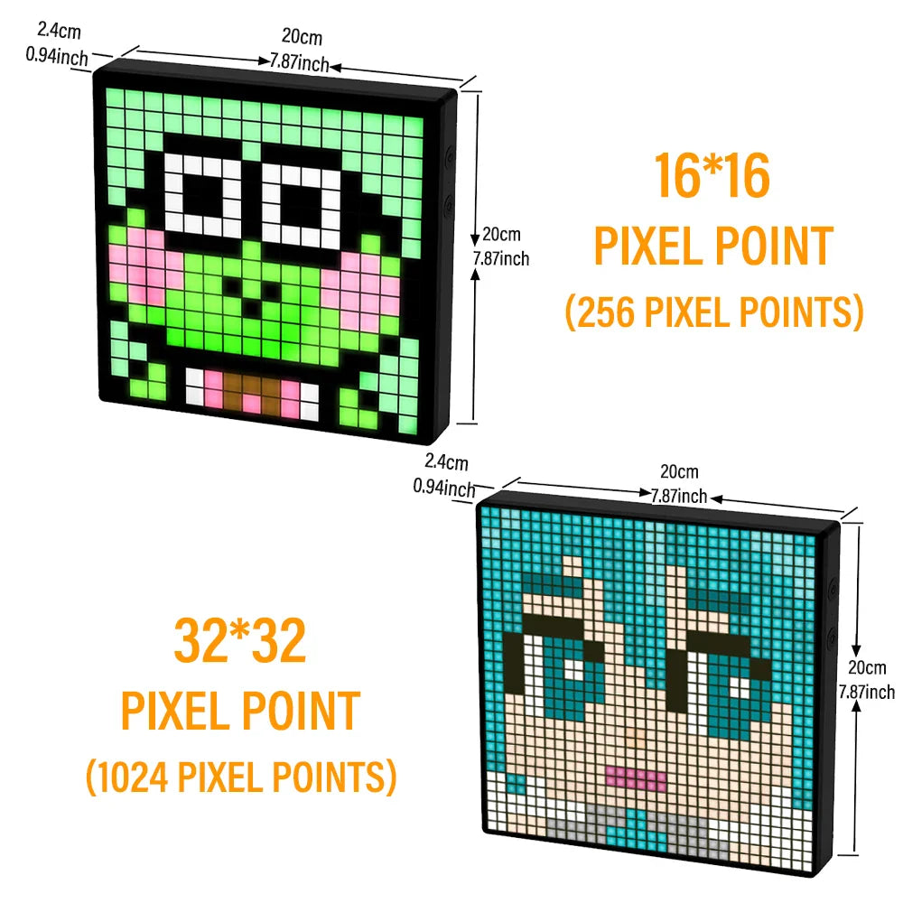 LED Pixel Display Night Light – APP Controlled Programmable Text & Animation DIY Lamp for Home, Bedroom, Game Room & Bar Decor