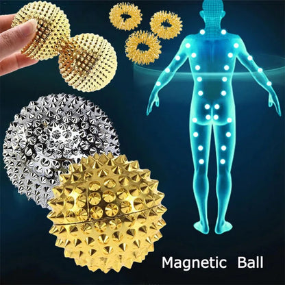 9pcs Hand & Foot Magnetic Therapy Spiky Massage Balls – Acupressure Trigger Point Pain Relief Pocket Massager