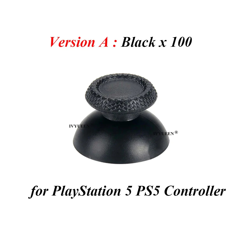 IVYUEEN 100PCS Black Analog Stick Caps – Thumb Grip Covers for PS5, PS4, PS3 & Xbox Controllers