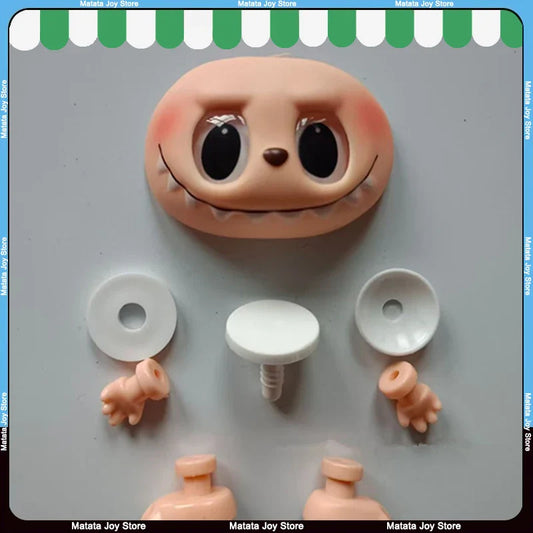 DIY Labubu Macaron Dolls Accessories – Vinyl Face & Hand Foot Blind Box with Switching Emotions
