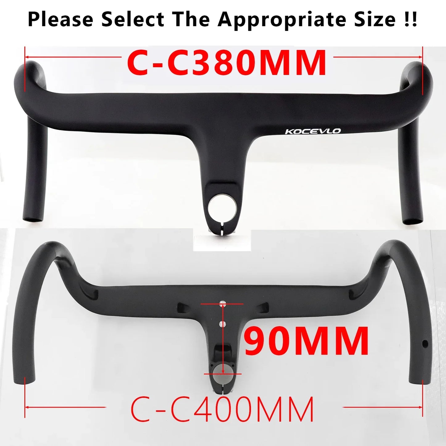 KOCEVLO Full Carbon Fiber Road Bike Stem & Integrated Handlebar — 28.6mm with Spacers