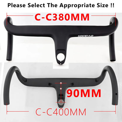 KOCEVLO Full Carbon Fiber Road Bike Stem & Integrated Handlebar — 28.6mm with Spacers
