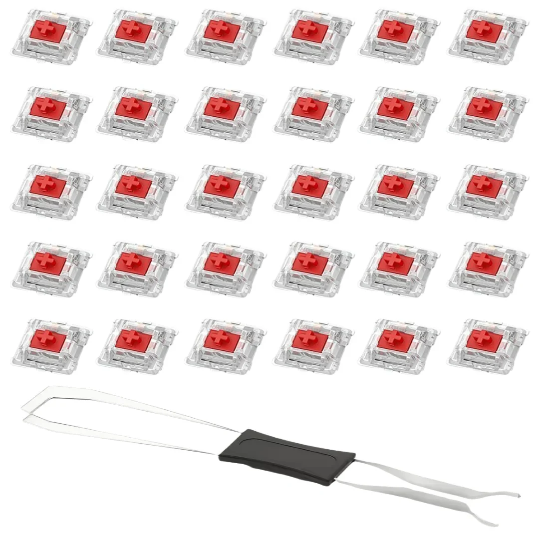 Mechanical Keyboard Switch Set - 50/100pcs Hot Swappable Blue Red Brown Black Switches with Keycap Puller