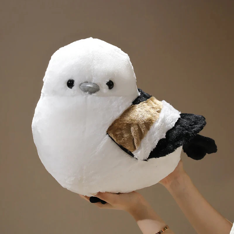 Cartoon Long-Tailed Tit Plush Toy – Cute Round Bird Stuffed Animal for Kids, Girls & Boys Gifts