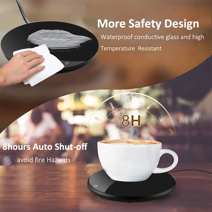 USB Mug Warmer – Electric Coffee & Tea Cup Heater Thermostatic Heating Coaster for Home & Office
