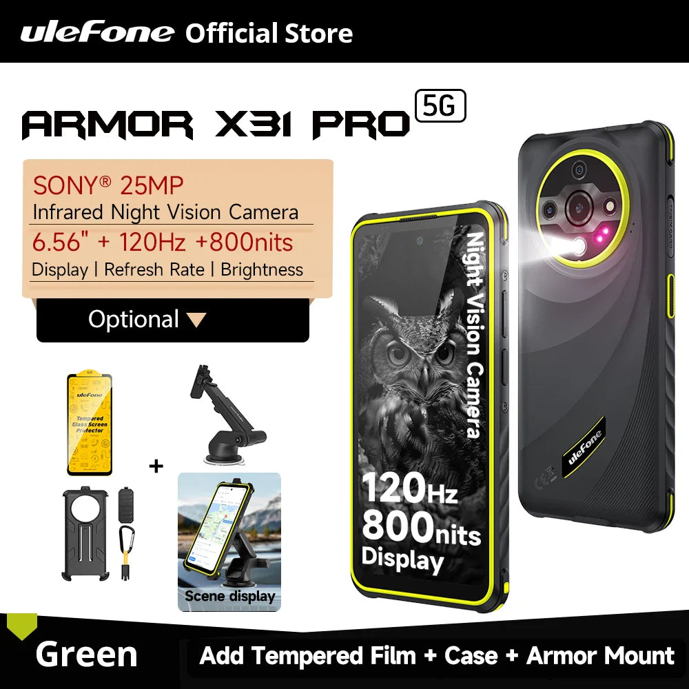 【World Premiere】Ulefone Armor X31 Pro 5G Rugged Smartphone – Android 14, 6.56” Display, 16GB+256GB, 64MP Night Camera, 6050mAh, NFC