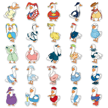 50PCS Cartoon Goose Stickers - Cute Waterproof Animal Decals for Water Bottles, Laptops, Skateboards & Luggage