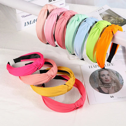 New Knotted Headbands for Women & Girls – Solid Color Hair Bands, Simple Retro Hair Hoop, Makeup Headwear, Hair Accessories