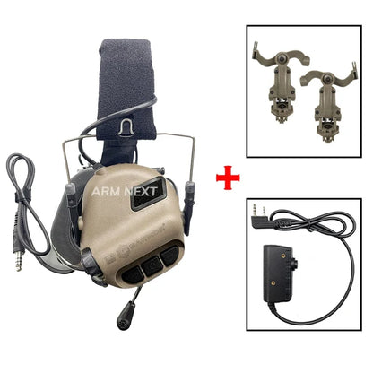 EARMOR M32 MOD4 Shooting Earmuffs – Tactical Noise Reduction Headset with Helmet ARC Rail & Kenwood PTT Adapter