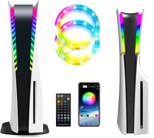 RGB LED Light Strip for PS5 Console – 8 Colors, 400+ Effects DIY Gaming Atmosphere Lights for PS5 Pro/Slim/Fat