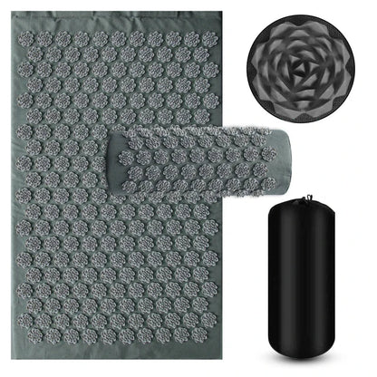 Acupressure Yoga Mat Set - Spiked Massage Cushion & Pillow for Relaxation, Foot Therapy, Fitness & Pilates