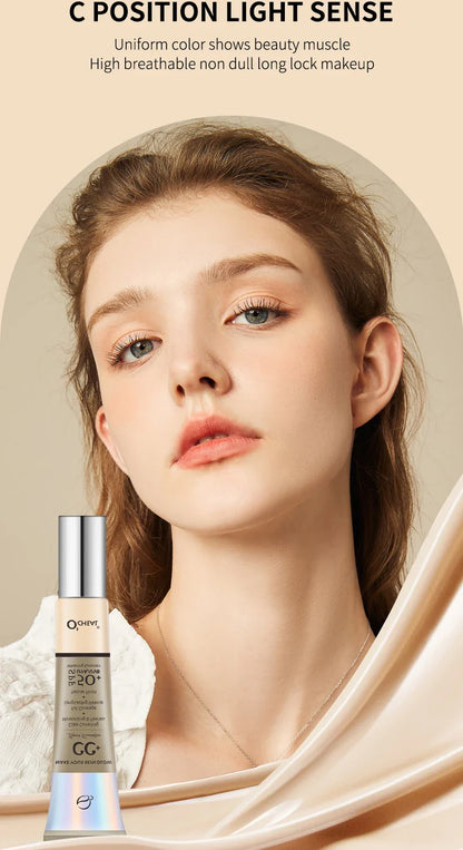 Ocheal 30g CC Cream Foundation – Waterproof Concealer, Moisturizing Sunscreen, SPF 50+, Long-Lasting Brightening Makeup Primer